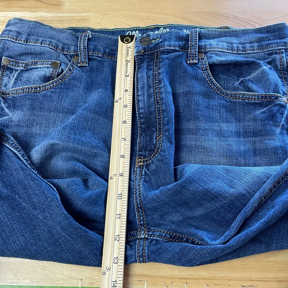 Wrangler Retro Slim‎ Straight Jeans Mens 36x35 Medium Wash Blue Jeans 10WLT88BZ